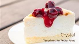  Presentation with cheesecake - Beautiful PPT theme featuring slice of new york cheesecake backdrop and a lemonade colored foreground