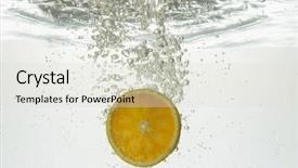  Presentation with orange slice - PPT layouts enhanced with slice of orange in water background and a  colored foreground