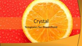  Presentation with orange slice - Theme having slice of orange with drop background and a gold colored foreground