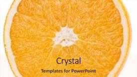  Presentation with orange slice - Amazing slide deck having slice of orange backdrop and a  colored foreground