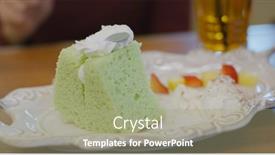  Presentation with coffee shop - Slide set consisting of slice-of-pandan-cake background and a mint green colored foreground