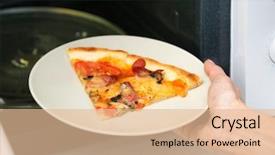  Presentation with pizza - Beautiful theme featuring slice of pizza into microwave backdrop and a lemonade colored foreground