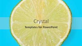  Presentation with lime - Beautiful presentation design featuring slice-of-ripe-lime-isolated backdrop and a yellow colored foreground