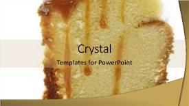  Presentation with cream - Presentation theme with slice-of-sour-cream-cake background and a yellow colored foreground
