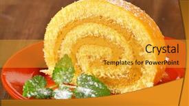  Presentation with orange slice - PPT theme having  background and a  colored foreground.