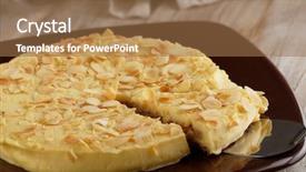  Presentation with swedish - Theme featuring slice of swedish almond cake background and a light gray colored foreground