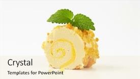  Presentation with swiss roll - Slide deck enhanced with slice of swiss roll with pineapple background and a lemonade colored foreground