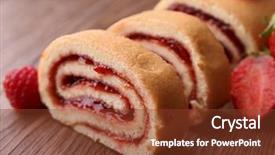  Presentation with jam - PPT layouts enhanced with slice of swiss roll background and a tawny brown colored foreground