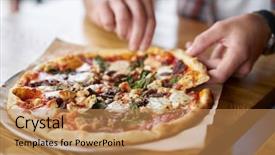  Presentation with pizzeria - Cool new theme with healthy hand - meal time at pizzeria man backdrop and a coral colored foreground