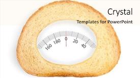 Presentation with health diet - PPT theme enhanced with slice of wheat bread with weights range isolated on white health and diet concept background and a lemonade colored foreground