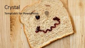  Presentation with cutting board - Theme featuring slice of whole grain wheat background and a coral colored foreground