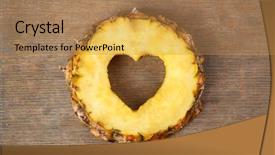  Presentation with shape heart - Amazing theme having slice with cut in shape backdrop and a coral colored foreground