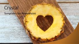  Presentation with shape heart - Presentation theme consisting of slice with cut in shape background and a gold colored foreground