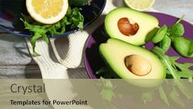  Presentation with lemon lime - Cool new PPT theme with sliced-avocado-arugula-and-lemon backdrop and a mint green colored foreground