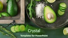  Presentation with lemon lime - Slide deck featuring lemon lime on wooden background background and a tawny brown colored foreground