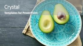  Presentation with avocado - Amazing presentation design having sliced avocado on plate backdrop and a gray colored foreground