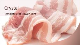  Presentation with bacon - Presentation design enhanced with sliced bacon isolated on white background and a lemonade colored foreground