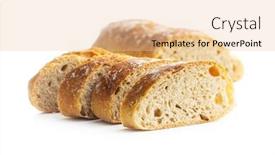  Presentation with helva fresh sliced halva - Amazing PPT layouts having sliced-baguette-crispy-fresh-baguettes backdrop and a lemonade colored foreground