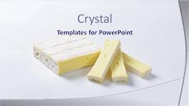  Presentation with mold - Amazing theme having sliced block of cheese with white mold backdrop and a sky blue colored foreground