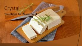  Presentation with cutting-board - Slide deck featuring sliced-block-of-fresh-bean background and a gold colored foreground