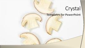  Presentation with mushroom - Presentation theme consisting of sliced-boletus-mushroom-on-white background and a white colored foreground