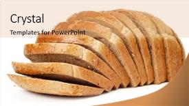  Presentation with bread - Presentation theme having sliced bread isolated on white background and a coral colored foreground