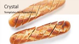  Presentation with bread - Beautiful slides featuring sliced bread isolated on white backdrop and a coral colored foreground