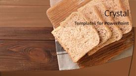  Presentation with gluten free bread on wooden - Amazing slides having sliced bread on wooden cutting backdrop and a coral colored foreground