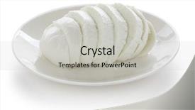  Presentation with mozzarella cheese - Cool new presentation theme with sliced buffalo mozzarella cheese backdrop and a light gray colored foreground