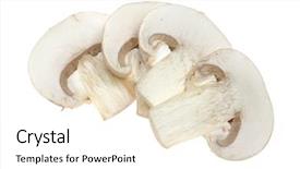  Presentation with mushroom - PPT theme with sliced button mushrooms in isolated background and a white colored foreground