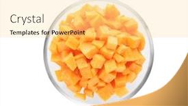  Presentation with bowl - PPT theme consisting of sliced-carrot-in-bowl background and a blonde colored foreground