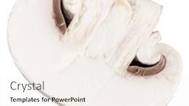  Presentation with champignon mushroom - PPT theme enhanced with sliced-champignon-mushroom-isolated background and a sky blue colored foreground