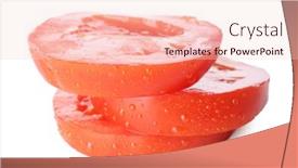  Presentation with tomato - Beautiful slide set featuring sliced-cherry-tomato-isolated backdrop and a  colored foreground