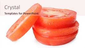  Presentation with tomato - Presentation theme featuring sliced-cherry-tomato-isolated background and a  colored foreground