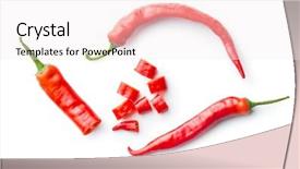  Presentation with peppers - Colorful slide set enhanced with sliced chili peppers isolated backdrop and a sky blue colored foreground