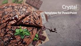  Presentation with food and ingredients toxic - Amazing presentation design having sliced chocolate pie with mint backdrop and a gray colored foreground