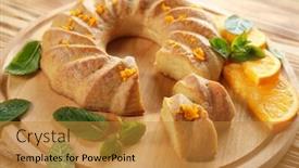  Presentation with citrus - Colorful slide set enhanced with sliced-citrus-cake-with-mint backdrop and a gold colored foreground