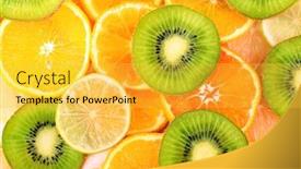  Presentation with citrus - Cool new presentation theme with sliced citrus close-up background backdrop and a yellow colored foreground