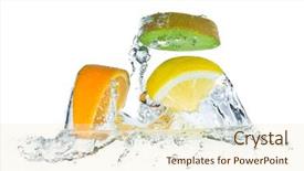  Presentation with kiwi fruit - Amazing PPT theme having sliced citrus fruit with kiwi splashing isolated on white background backdrop and a cream colored foreground