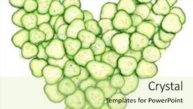  Presentation with shape heart - Beautiful theme featuring sliced cucumbers in heart shape backdrop and a  colored foreground