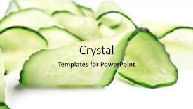  Presentation with cucumbers - PPT layouts having sliced cucumbers isolated on white background and a blonde colored foreground