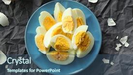  Presentation with nutrition disease - PPT theme enhanced with sliced eggs on table nutrition background and a  colored foreground