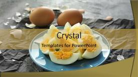  Presentation with eggs egg carton egg box - Beautiful PPT theme featuring sliced eggs on table nutrition backdrop and a  colored foreground