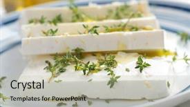  Presentation with greek feta cheese famous dairy - Cool new presentation theme with sliced feta cheese with thyme backdrop and a mint green colored foreground