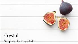  Presentation with kitchen - Audience pleasing presentation theme consisting of sliced fresh figs on kitchen backdrop and a white colored foreground