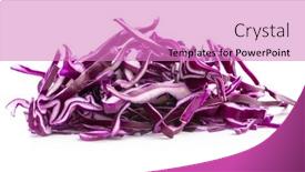  Presentation with cabbage - Presentation design with sliced-fresh-red-cabbage-isolated background and a  colored foreground