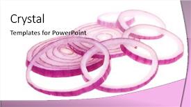 Presentation with red onion - Presentation consisting of sliced fresh red onion isolated background and a white colored foreground