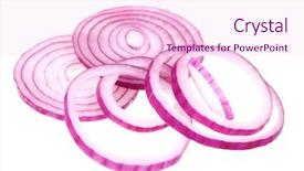  Presentation with red onion - Audience pleasing presentation theme consisting of sliced fresh red onion isolated backdrop and a pink colored foreground
