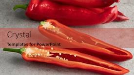  Presentation with sweet - PPT theme having sliced-fresh-red-sweet-pointed background and a red colored foreground