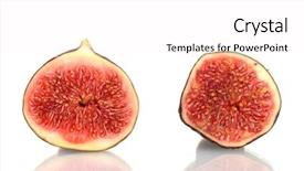  Presentation with fruit - Presentation theme enhanced with sliced fruit isolated on white background and a  colored foreground